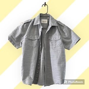 Boys grey chambray button-up shirt, Sz 10-12 : Paper Denim Cloth